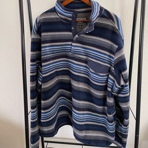 Southern Grit Authentic Outfitter Tundra Fleece Navy Stripe Pullover Soft XXL